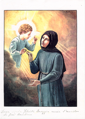 Suor Baseggio e Bambino Gesù - Disegno di M. Barberis
